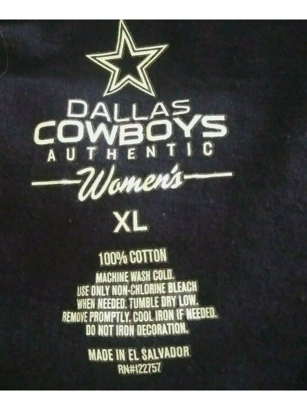 Dallas Cowboys Size XL Top Blue Fan Apparel Graphic T-Shirt Short Sleeves V-Neck - Picture 5 of 6